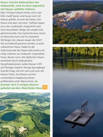 Eine atemberaubende Landschaft mit einem klaren See und üppigem Grün. Im Vordergrund ist eine Anlegerplattform sichtbar, umgeben von ruhiger Natur.