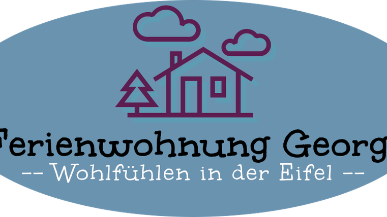 Ein Logo für eine Ferienwohnung namens Georgi. Die Schrift zeigt eine gemütliche Atmosphäre, ideal für einen Aufenthalt in der Eifel.