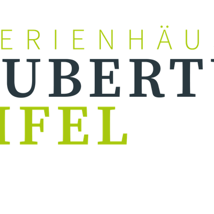 A modern logo for holiday homes in the Eifel. It features a stylized tree graphic with a house and a green landscape element.